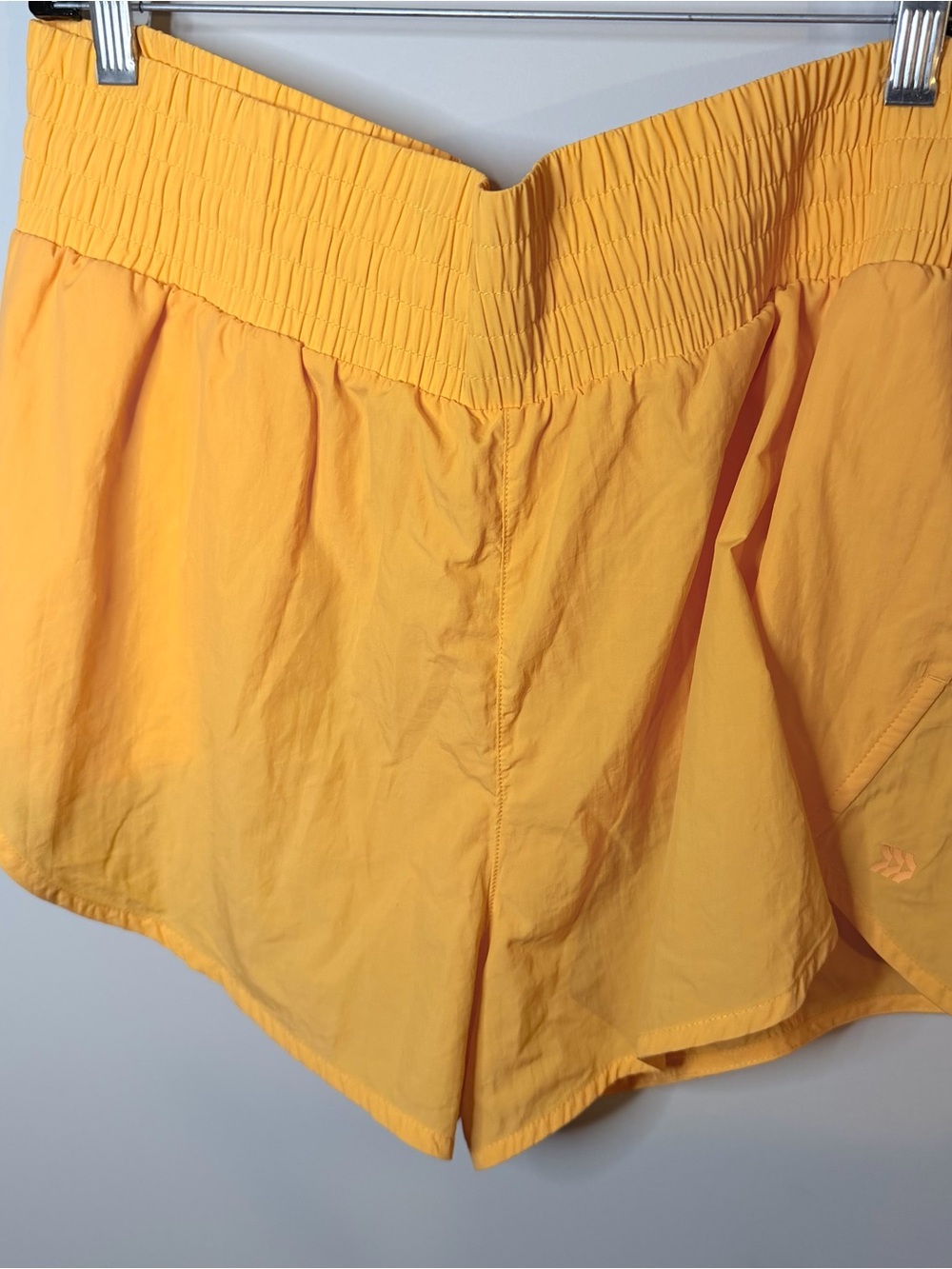 Yellow /orange Women's High-Waist Smocked Waist Shorts
